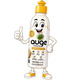 Animated bottle character with a yellow cap and white body on a white background